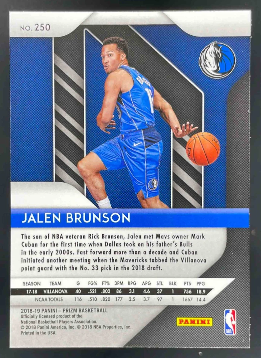 2018-19 Panini Prizm #250 Jalen Brunson RC - Image 2