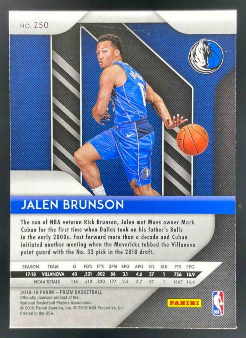 2018-19 Panini Prizm #250 Jalen Brunson RC - Image 2