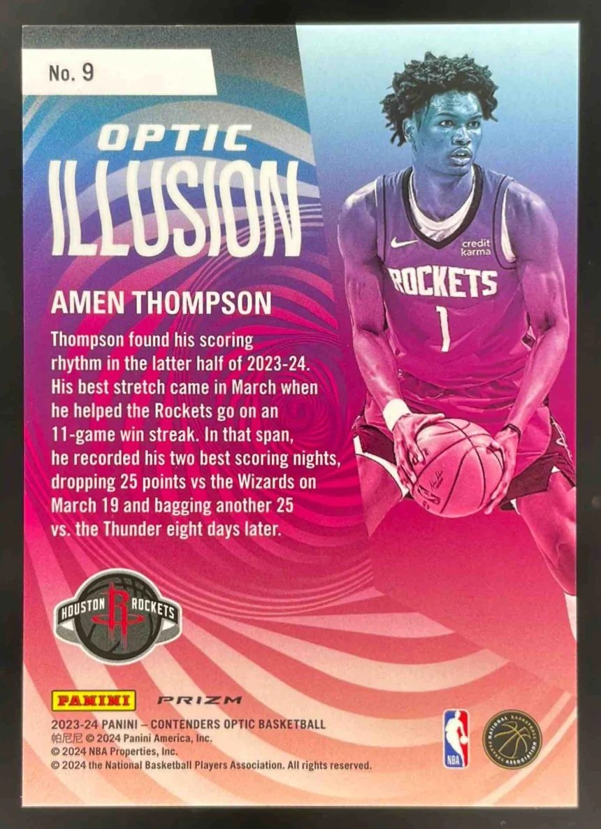2023-24 Panini Contenders Optic Illusion #9 Amen Thompson - Image 2