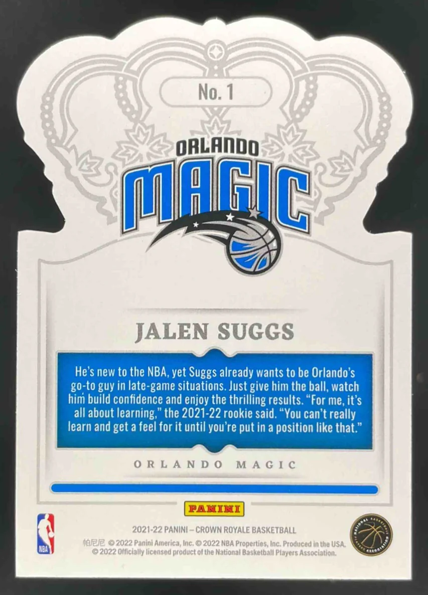 2021-22 Panini Crown Royale Crystal Red #1 Jalen Suggs RC /49 - Image 2