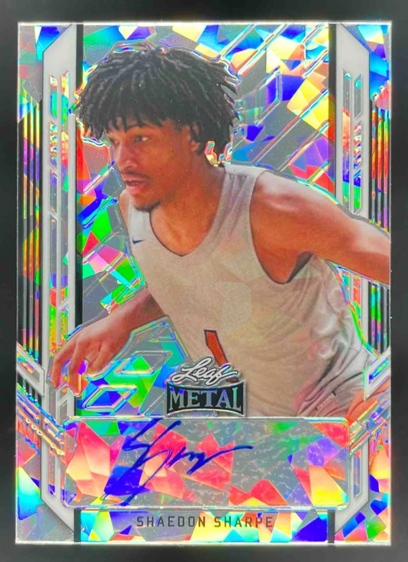 2021-22 Leaf Metal Silver Crystal #BA-SS1 Shaedon Sharpe Auto
