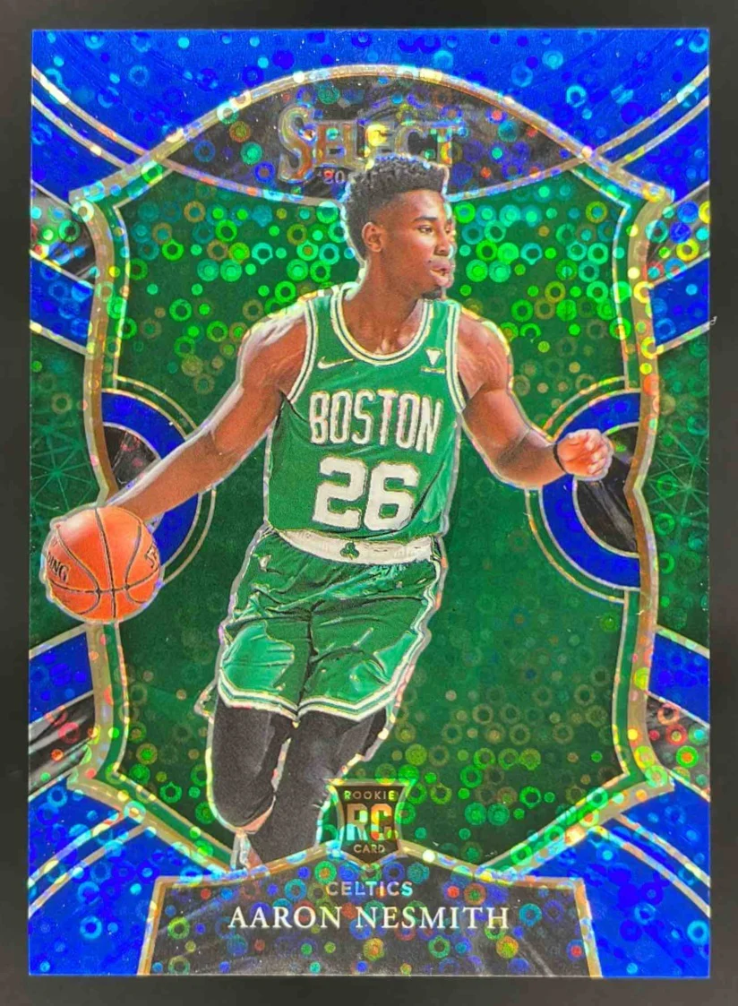 2020-21 Panini Select Blue Disco Prizms #74 Aaron Nesmith RC Concourse /25