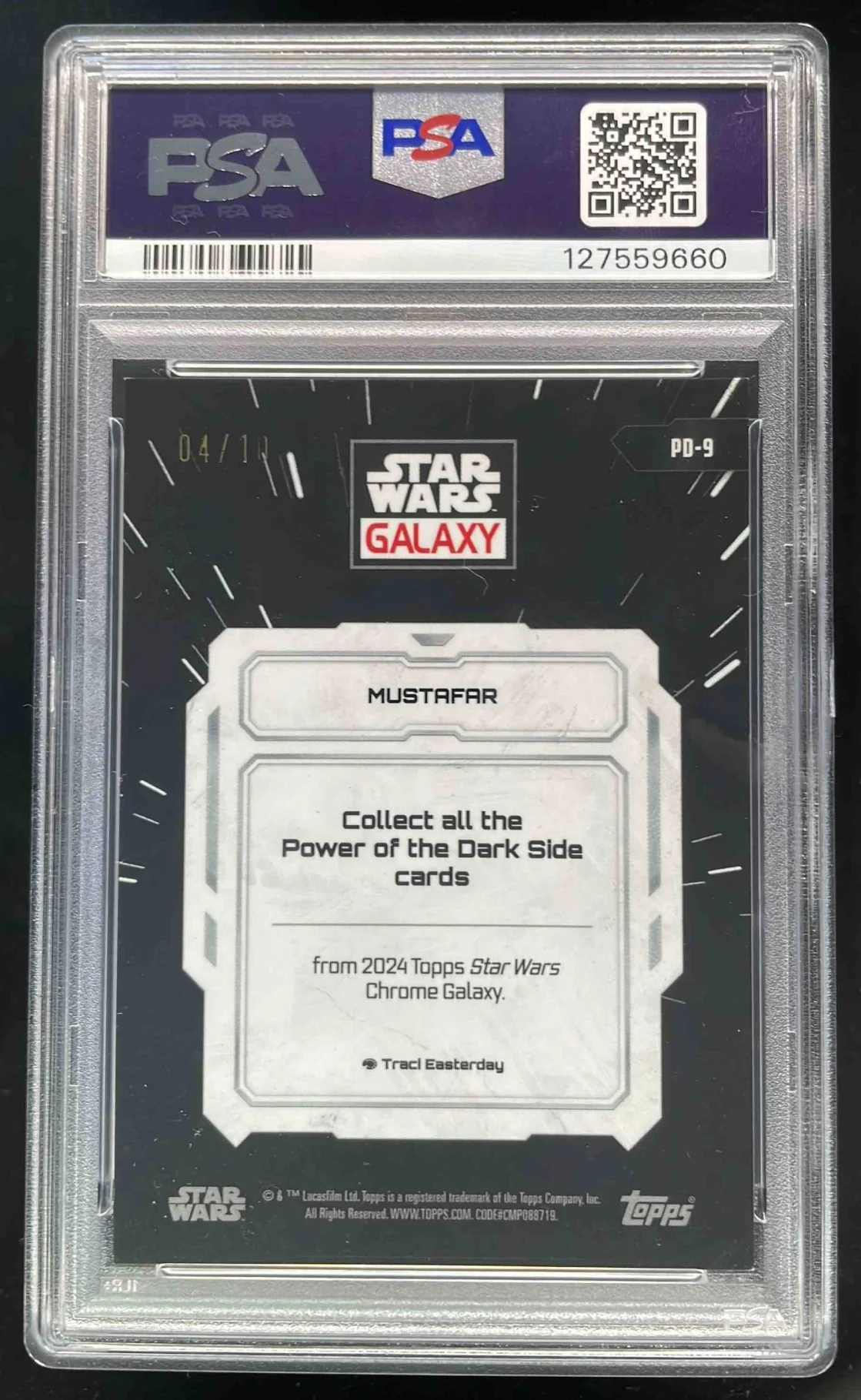 2024 Topps Chrome Star Wars Galaxy Power Darkside XFractor Mustafar /10 PSA 8 - Image 2