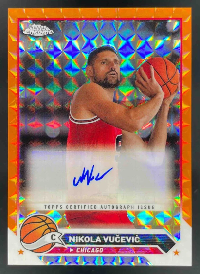 2023-24 Topps Chrome Orange Geometric Refractors #CG-NV Nikola Vucevic Auto /25