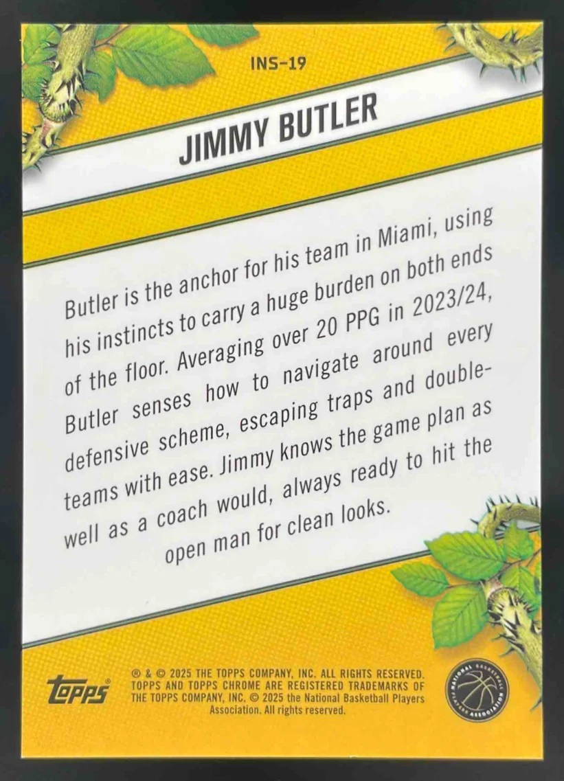 2024-25 Topps Chrome Instinct Orange Geometric Refractor #INS19 Jimmy Butler /25 - Image 2