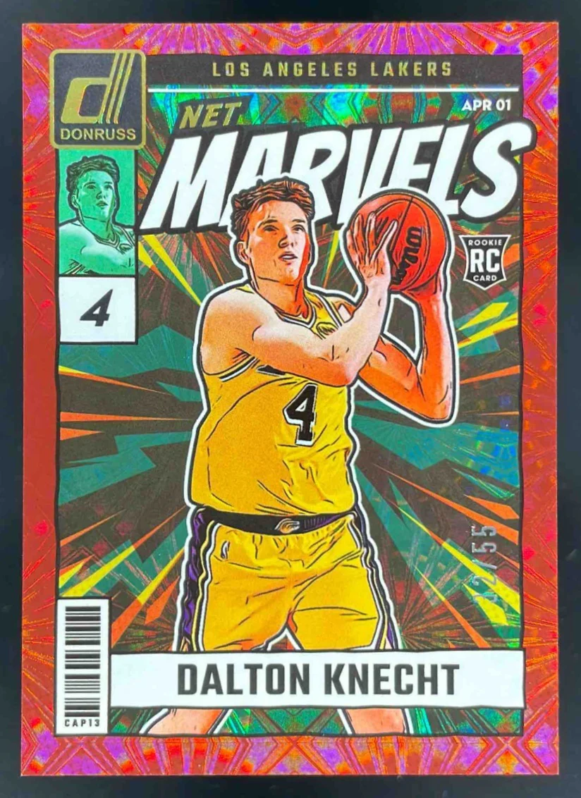 2024-25 Donruss Net Marvels International Red Fireworks #3 Dalton Knecht RC /55