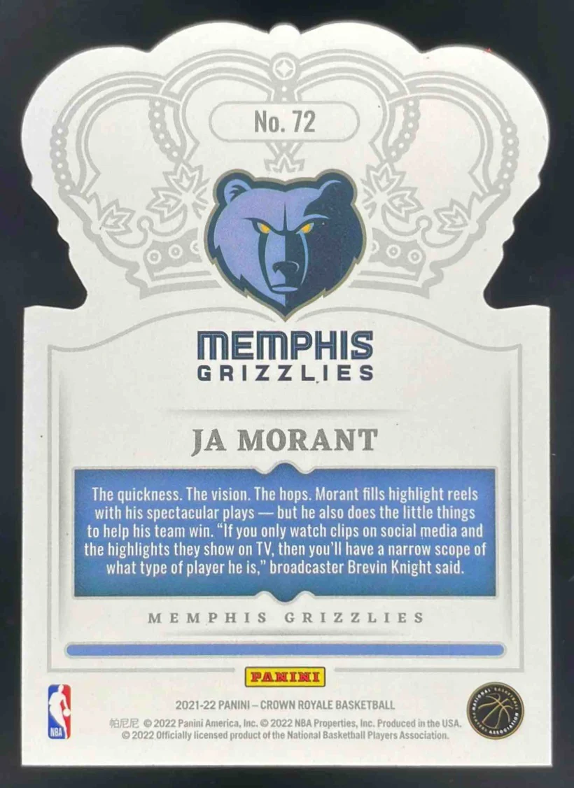 2021-22 Panini Crown Royale Crystal Red #72 Ja Morant /49 - Image 2