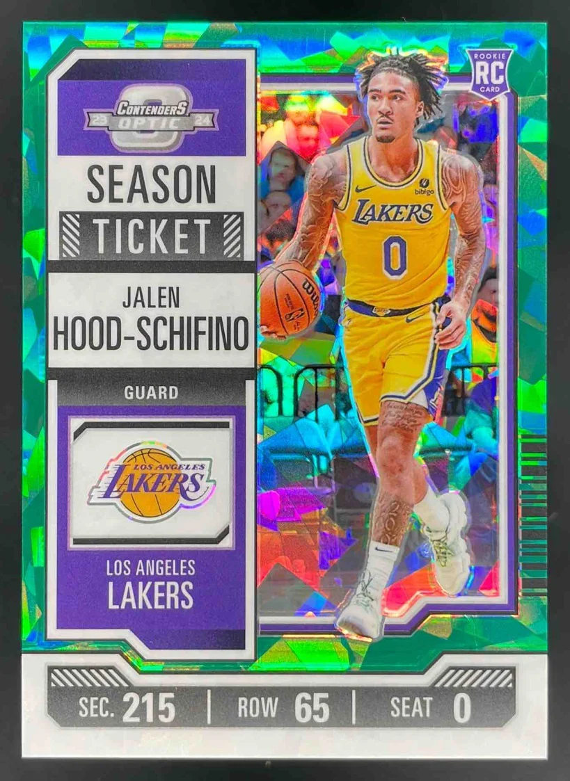 2023 Contenders Optic International Jade Cracked Ice Jalen Hood-Schifino RC /5