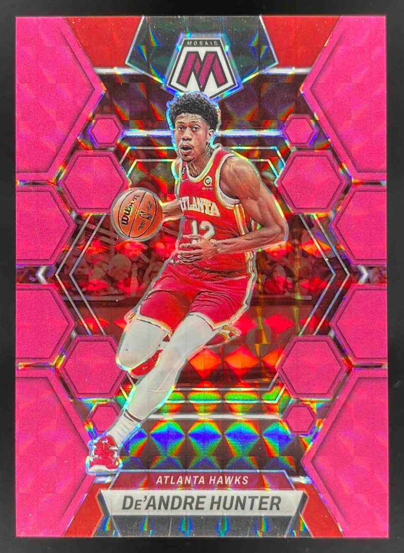 2022-23 Panini Mosaic Pink Fluorescent #192 De Andre Hunter /10