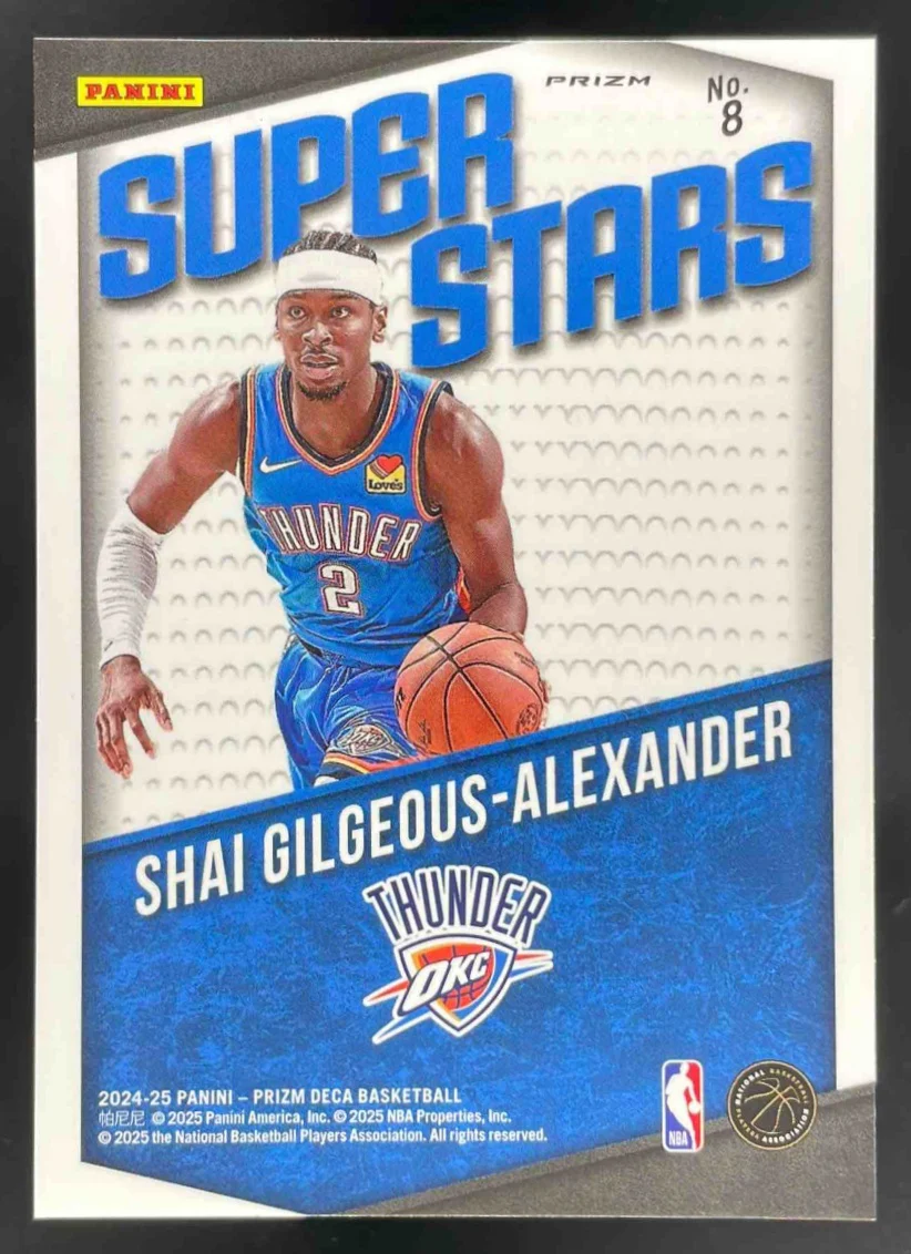 2024-25 Panini Prizm Deca Superstars Silver Prizms #8 Shai Gilgeous-Alexander - Image 2