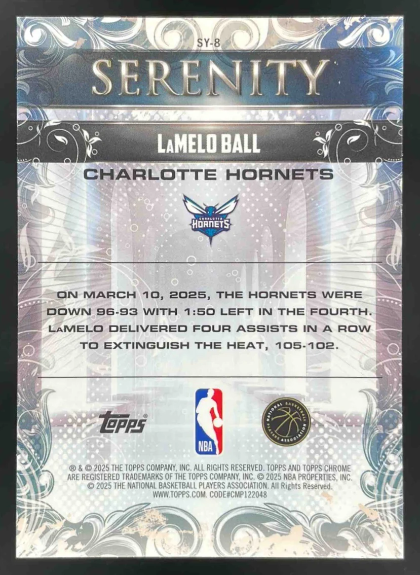 2025-26 Topps Chrome Serenity Green Refractor #SY-8 LaMelo Ball /99 - Image 2