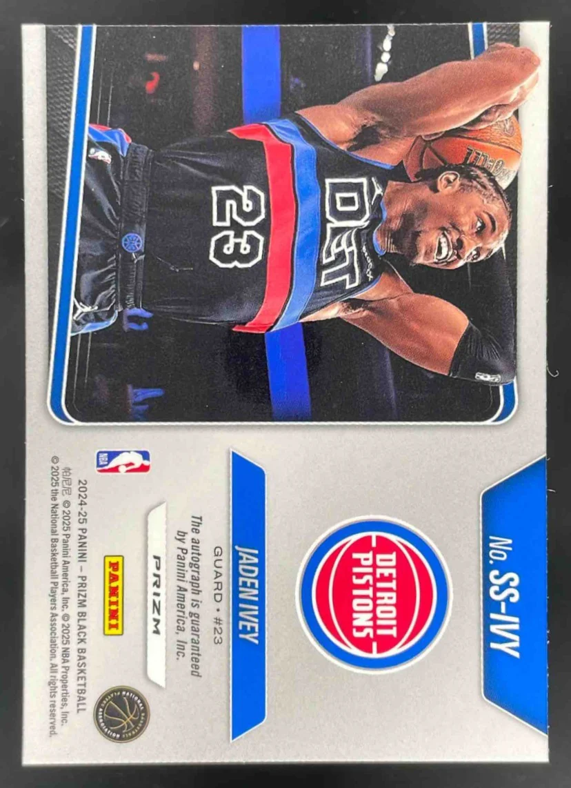 2024-25 Panini Prizm Black Sensational Silver Prizms #SS-IVY Jaden Ivey Auto - Image 2