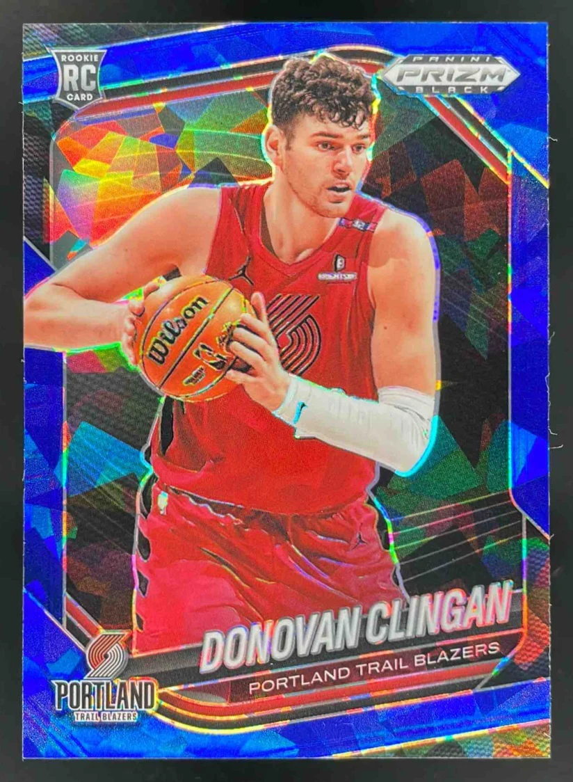 2024-25 Panini Prizm Black Blue Ice Prizms #131 Donovan Clingan RC /125