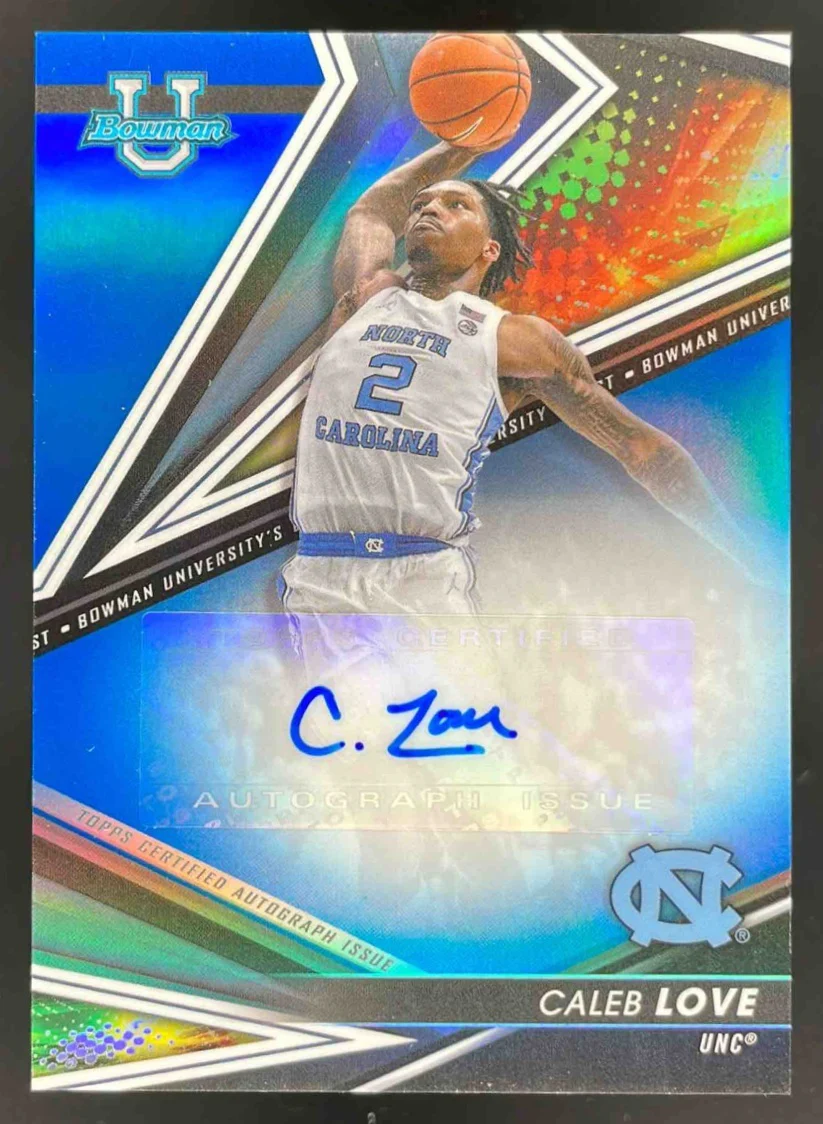 2022-23 Bowman University Best of 2022 Blue #BOA-CLO Caleb Love Auto /150