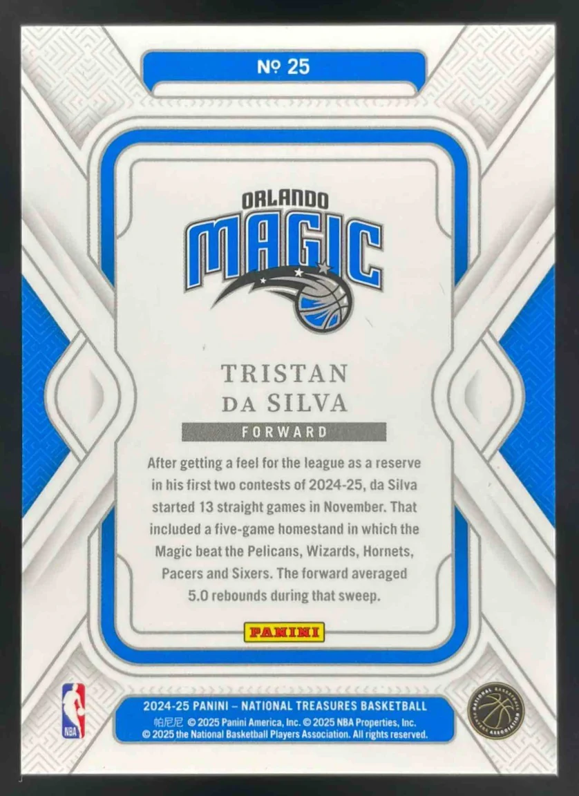 2024-25 Panini National Treasures #25 Tristan da Silva /75 - Image 2