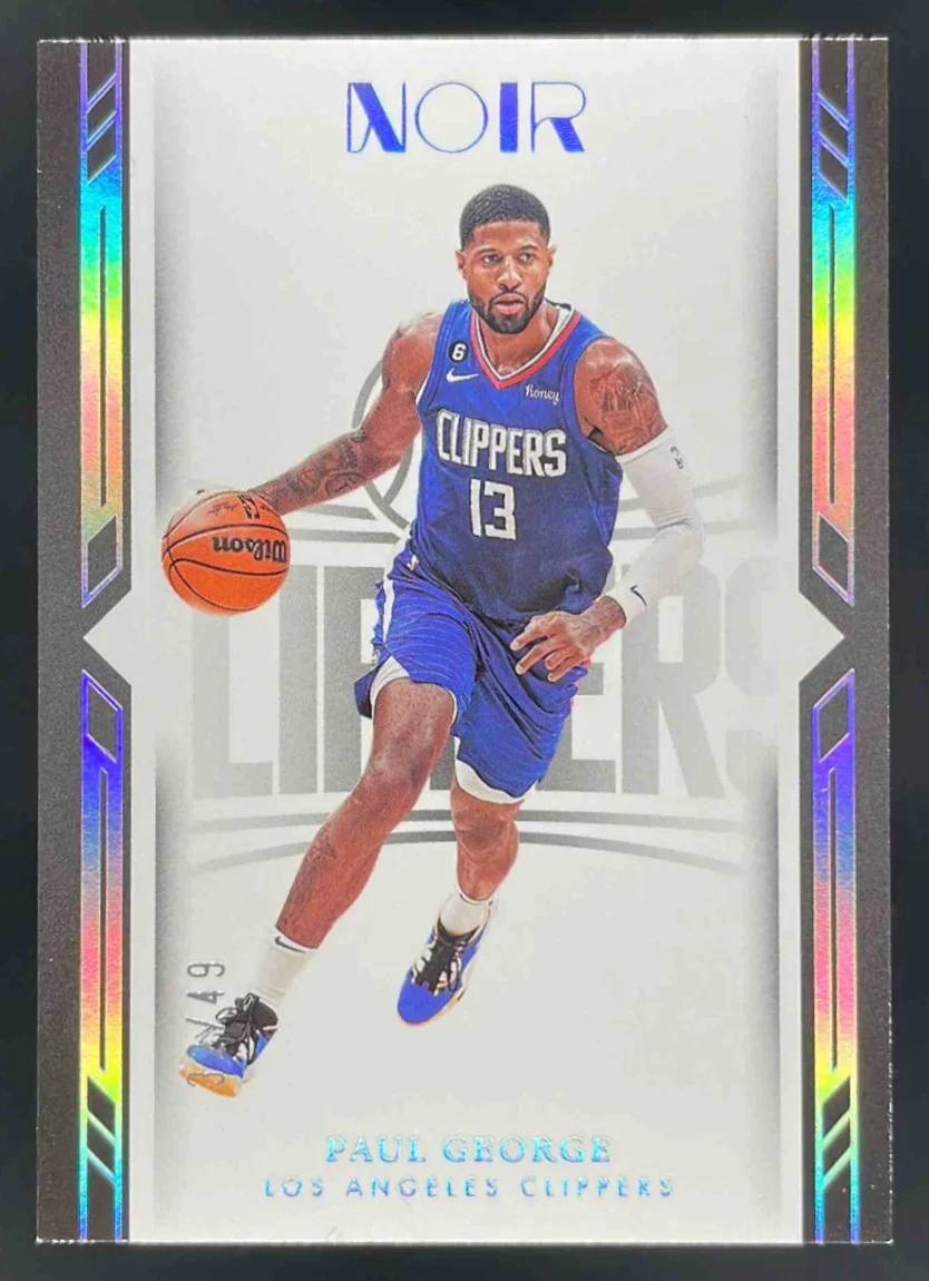 2022-23 Panini Noir Holo Silver #110 Paul George Icon Edition /49