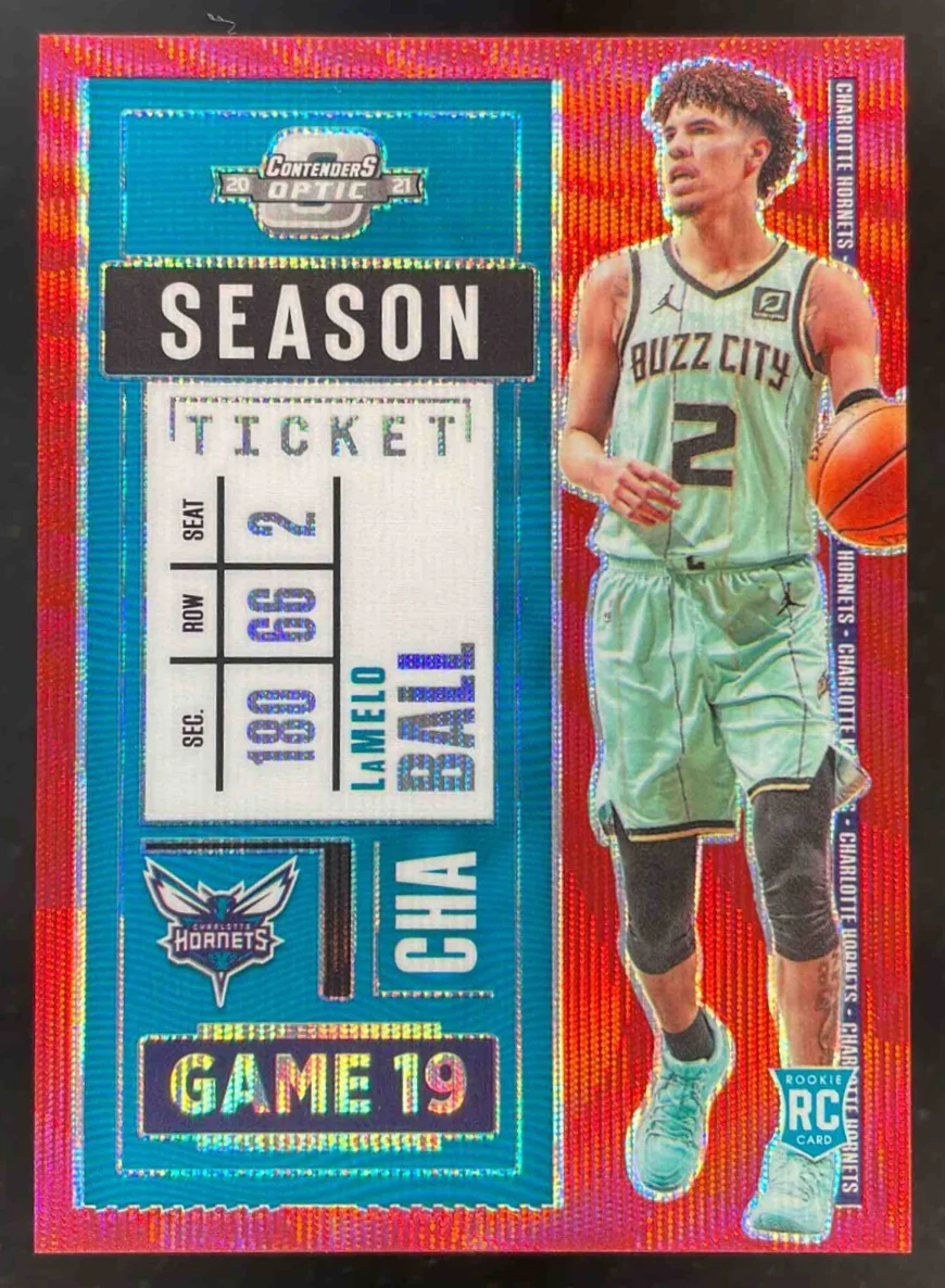 2020-21 Panini Contenders Optic Rookies Asia Red Wave #15 LaMelo Ball RC