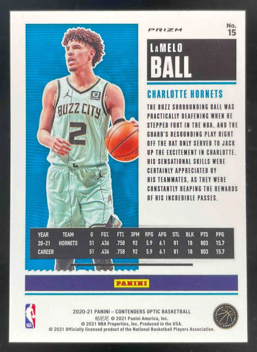 2020-21 Panini Contenders Optic Rookies Asia Red Wave #15 LaMelo Ball RC - Image 2