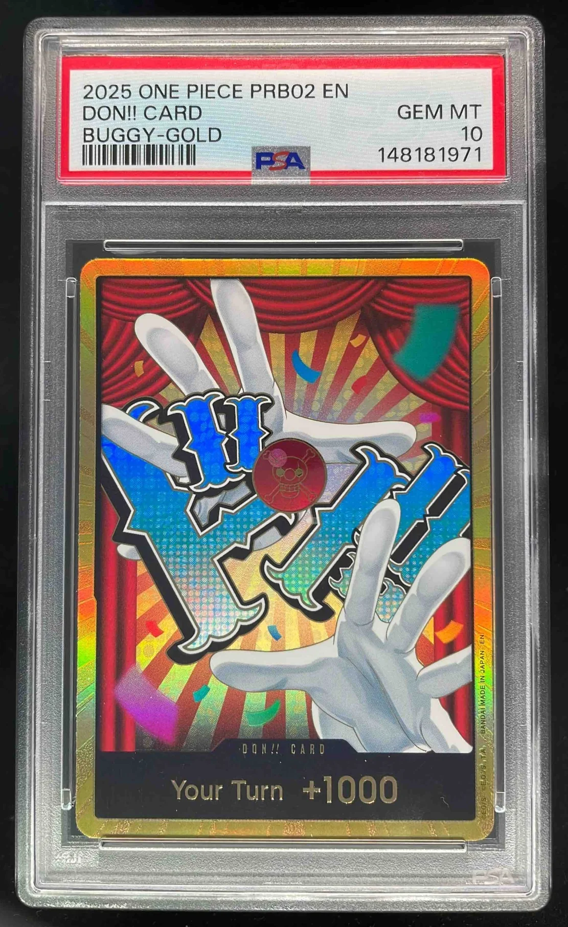 2025 One Piece PRB02 EN Don!! Card Buggy Gold PSA 10
