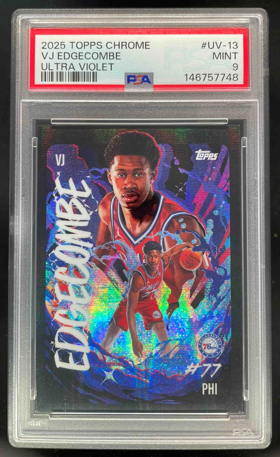 2025-26 Topps Chrome Ultra Violet All-Star #UV-13 VJ Edgecombe RC SSP PSA 9