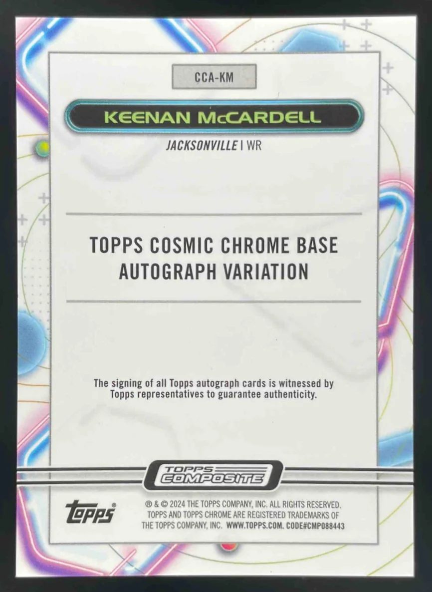 2023 Topps Composite Cosmic Chrome Orange Galactic #KM Keenan McCardell Auto /25 - Image 2