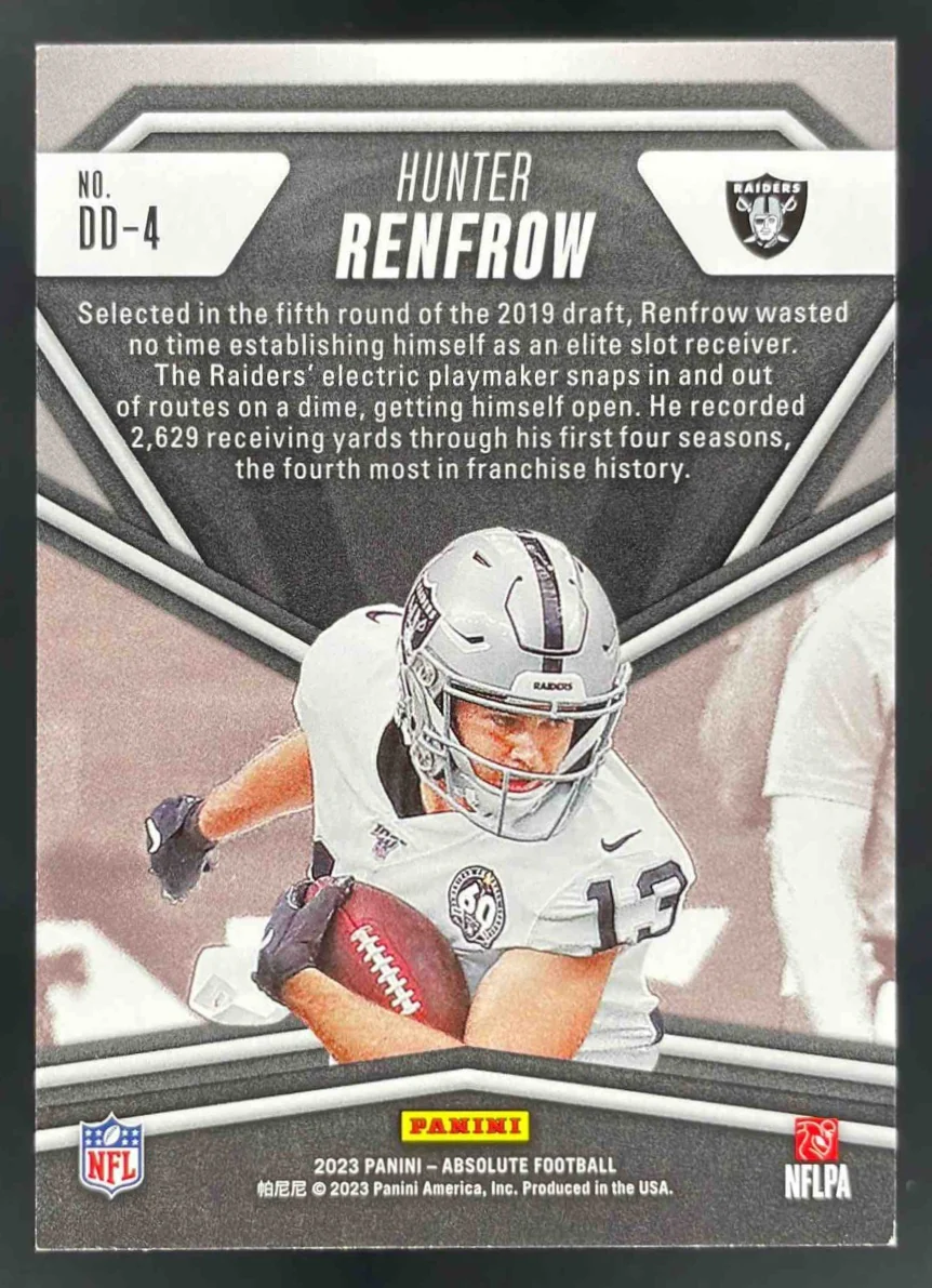 2023 Panini Absolute Draft Diamonds Spectrum Gold #DD-4 Hunter Renfrow /10 - Image 2