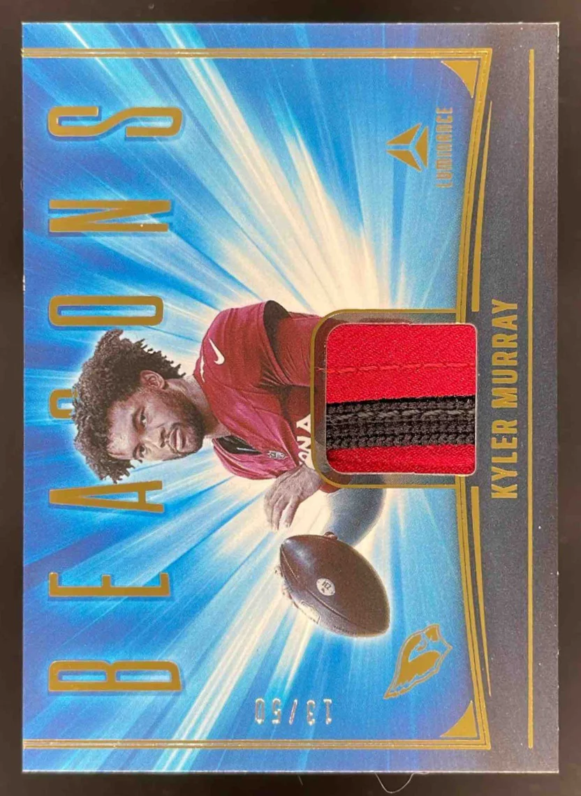 2025 Panini Luminance Beacons Relics Gold #BC-KMY Kyler Murray /50
