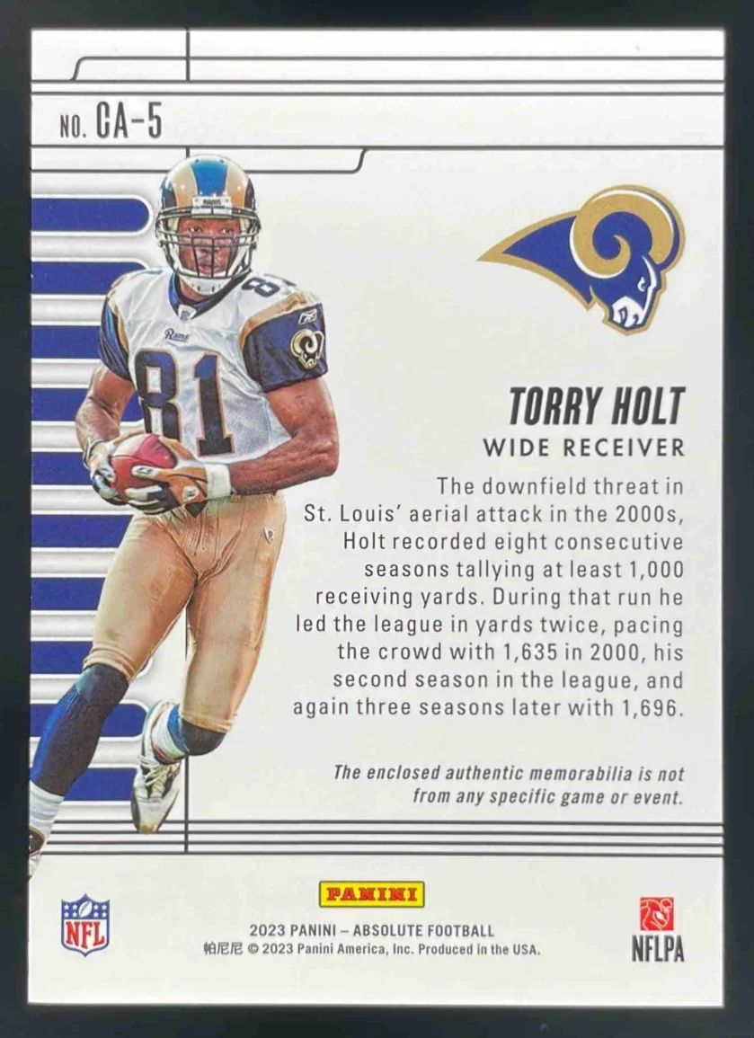 2023 Panini Absolute Canton Absolutes Holo Silver #CA-5 Torry Holt /49 - Image 2