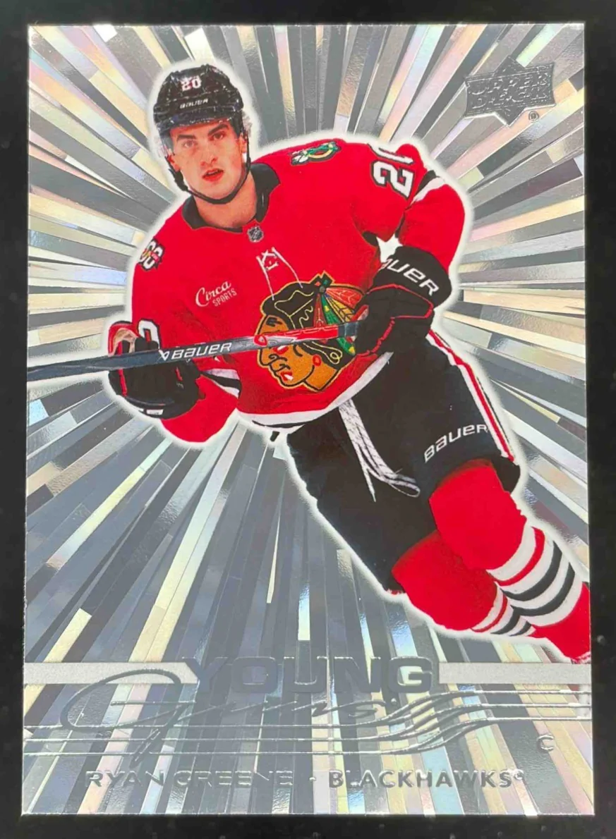 2025-26 Upper Deck Series 2 Young Guns Outburst Silver #465 Ryan Greene RC