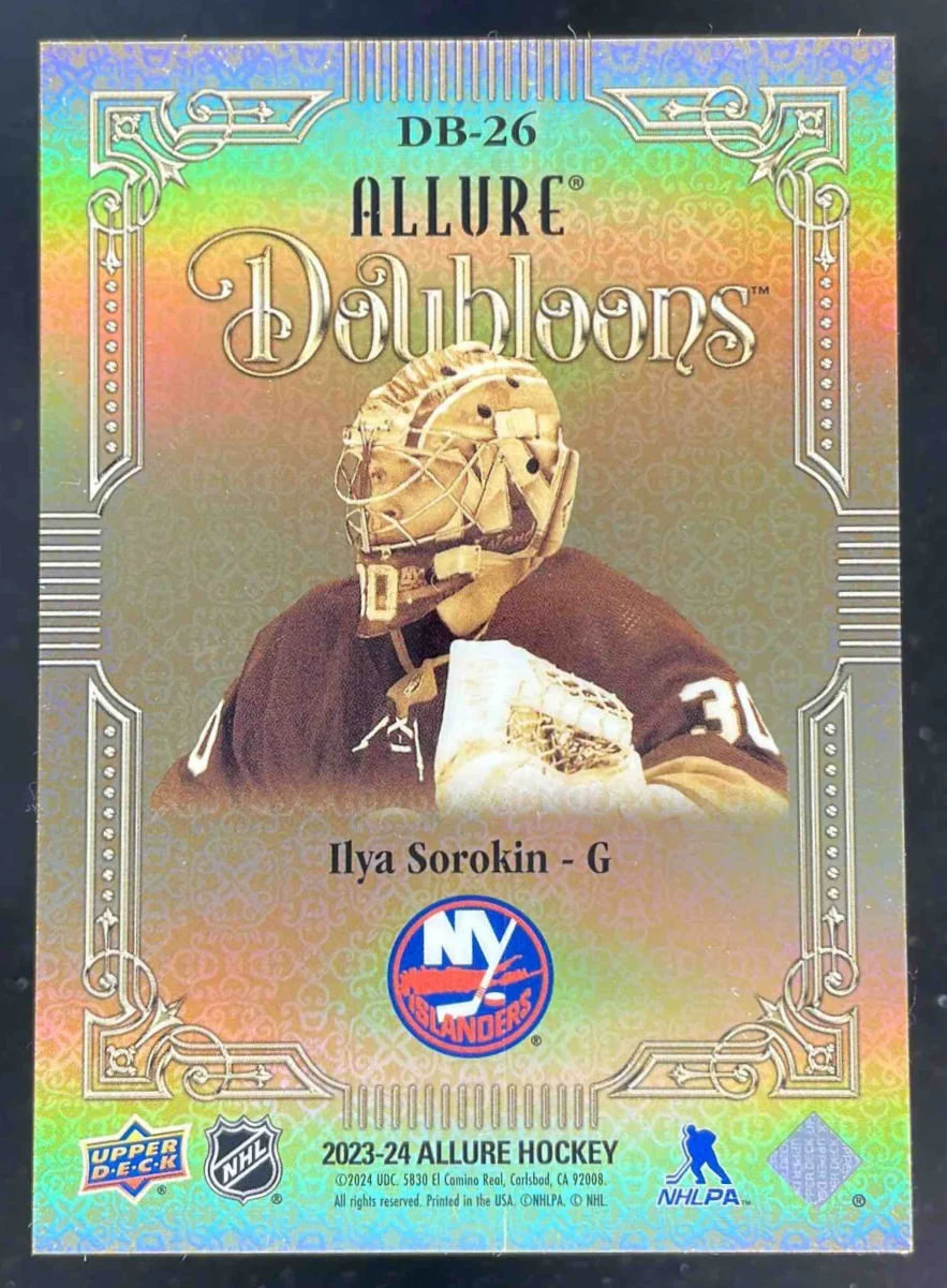2023-24 Upper Deck Allure Doubloons #DB-26 Ilya Sorokin - Image 2