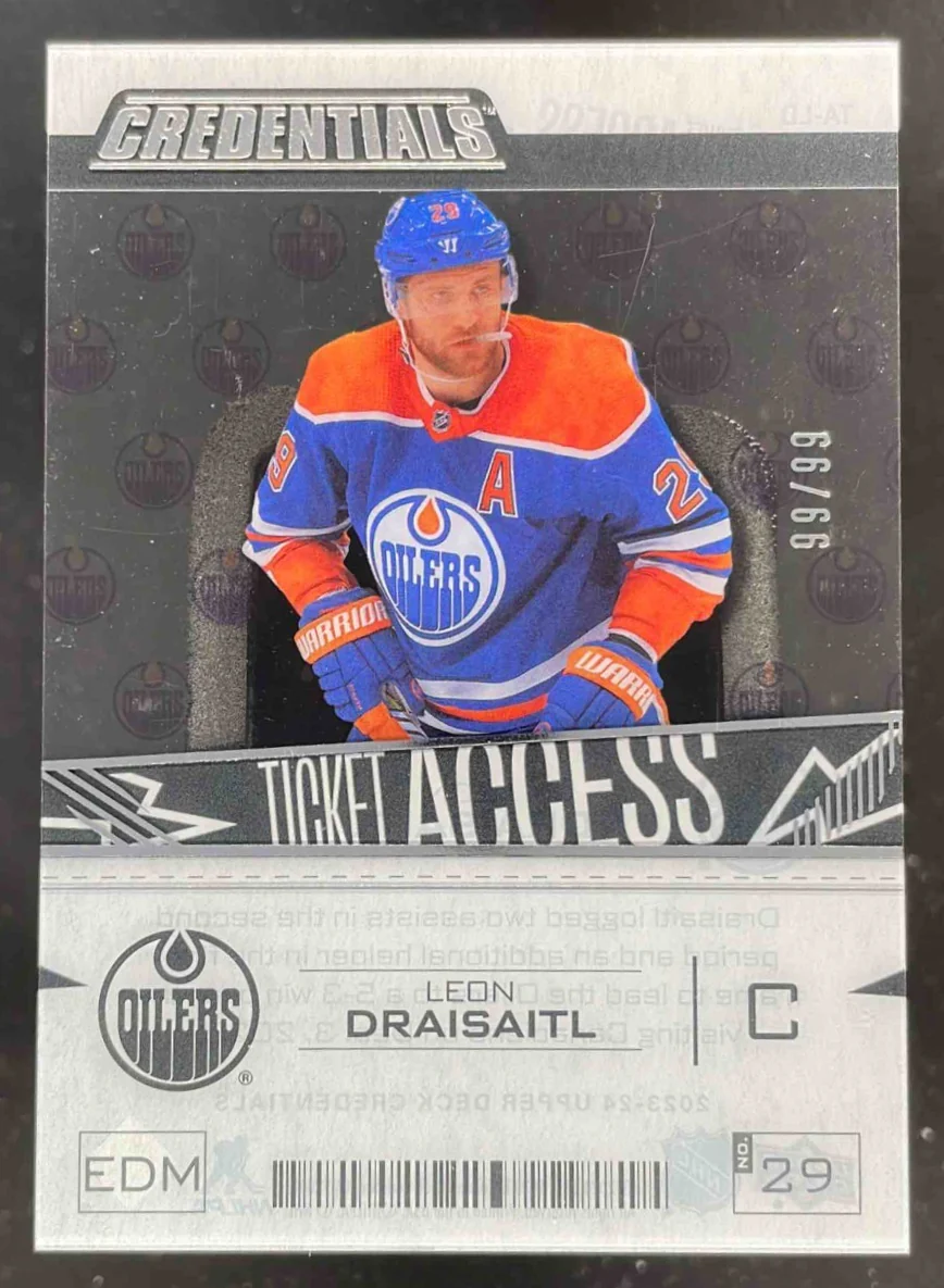 2023-24 Upper Deck Credentials Ticket Access Acetate #TA-LD Leon Draisaitl /99