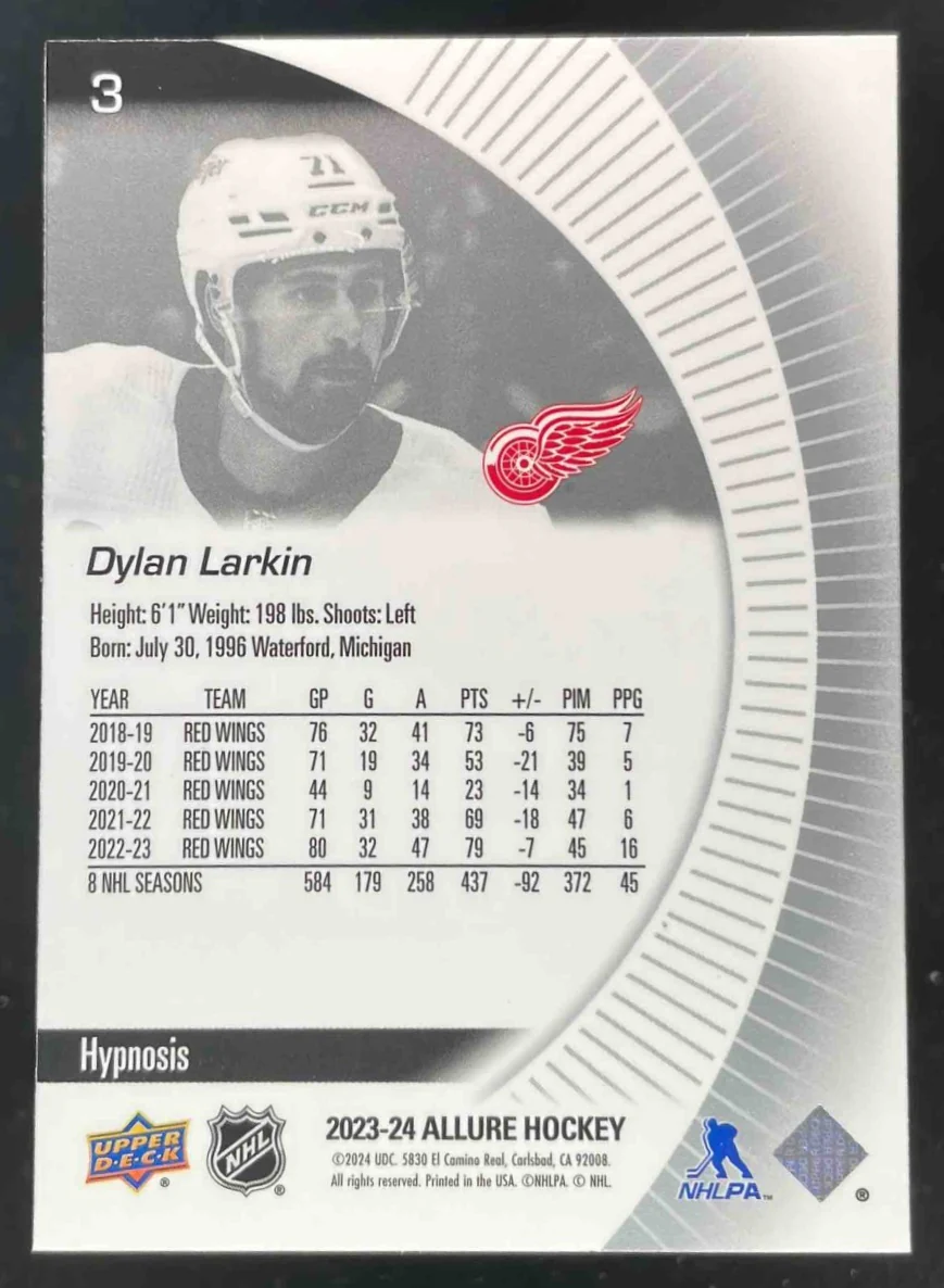 2023-24 Upper Deck Allure Hypnosis #3 Dylan Larkin - Image 2