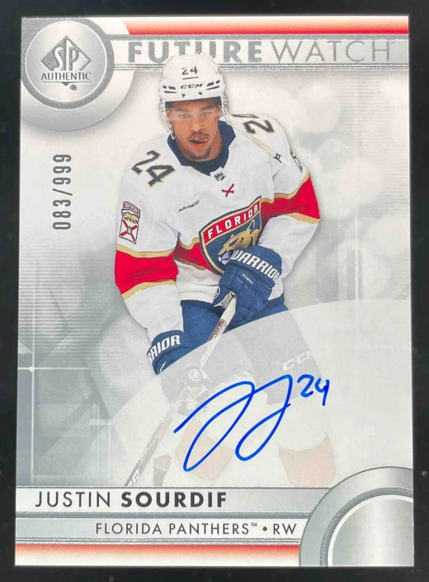 2023-24 SP Authentic #189 Justin Sourdif Autograph RC Future Watch Auto /999