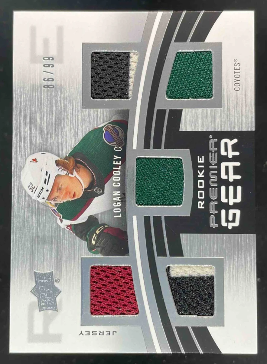 2023-24 Upper Deck Premier Gear Rookies Jersey #PGR-CO Logan Cooley RC /99