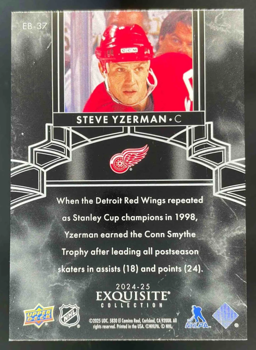2024-25 Upper Deck The Cup Exquisite Collection Black #EB-37 Steve Yzerman /99 - Image 2
