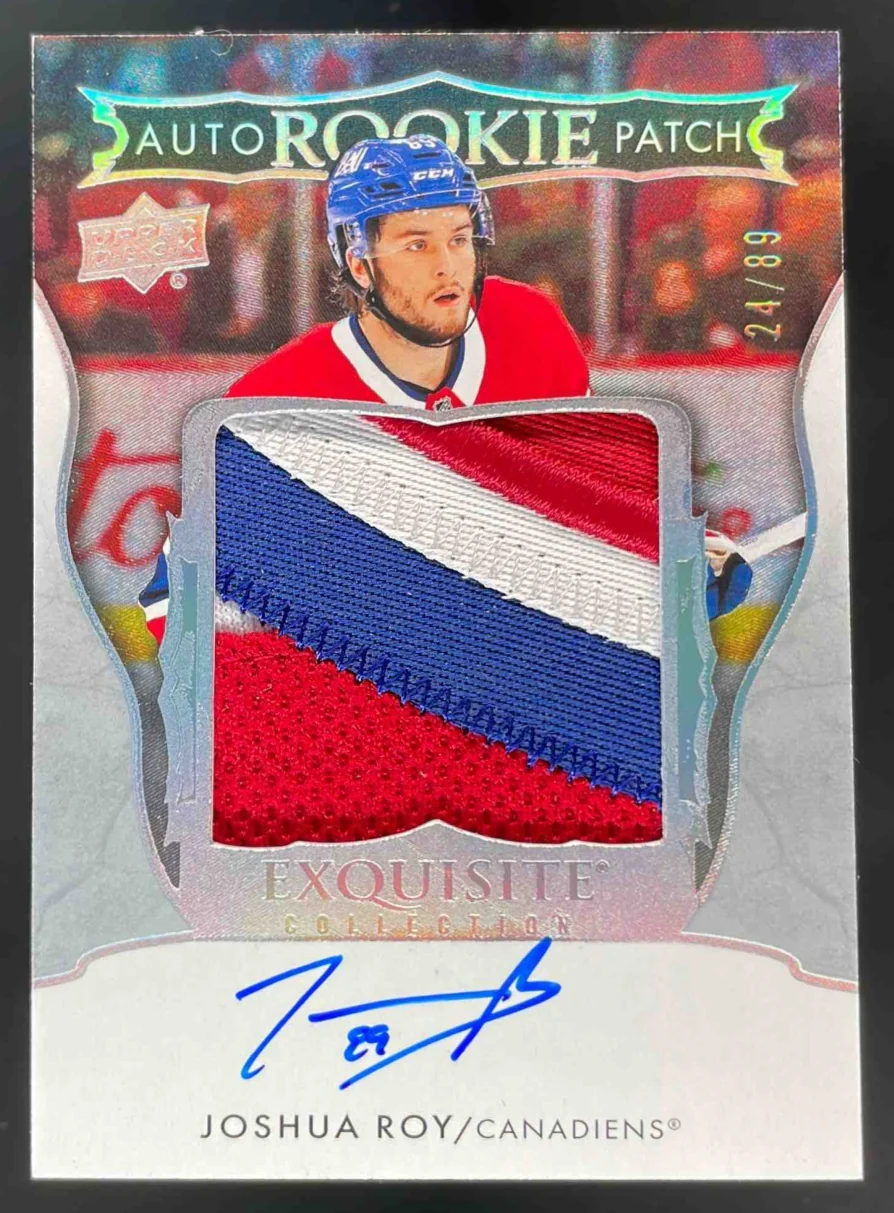 2024 Exquisite Collection Rookie Patch Autograph Joshua Roy RC Auto /89