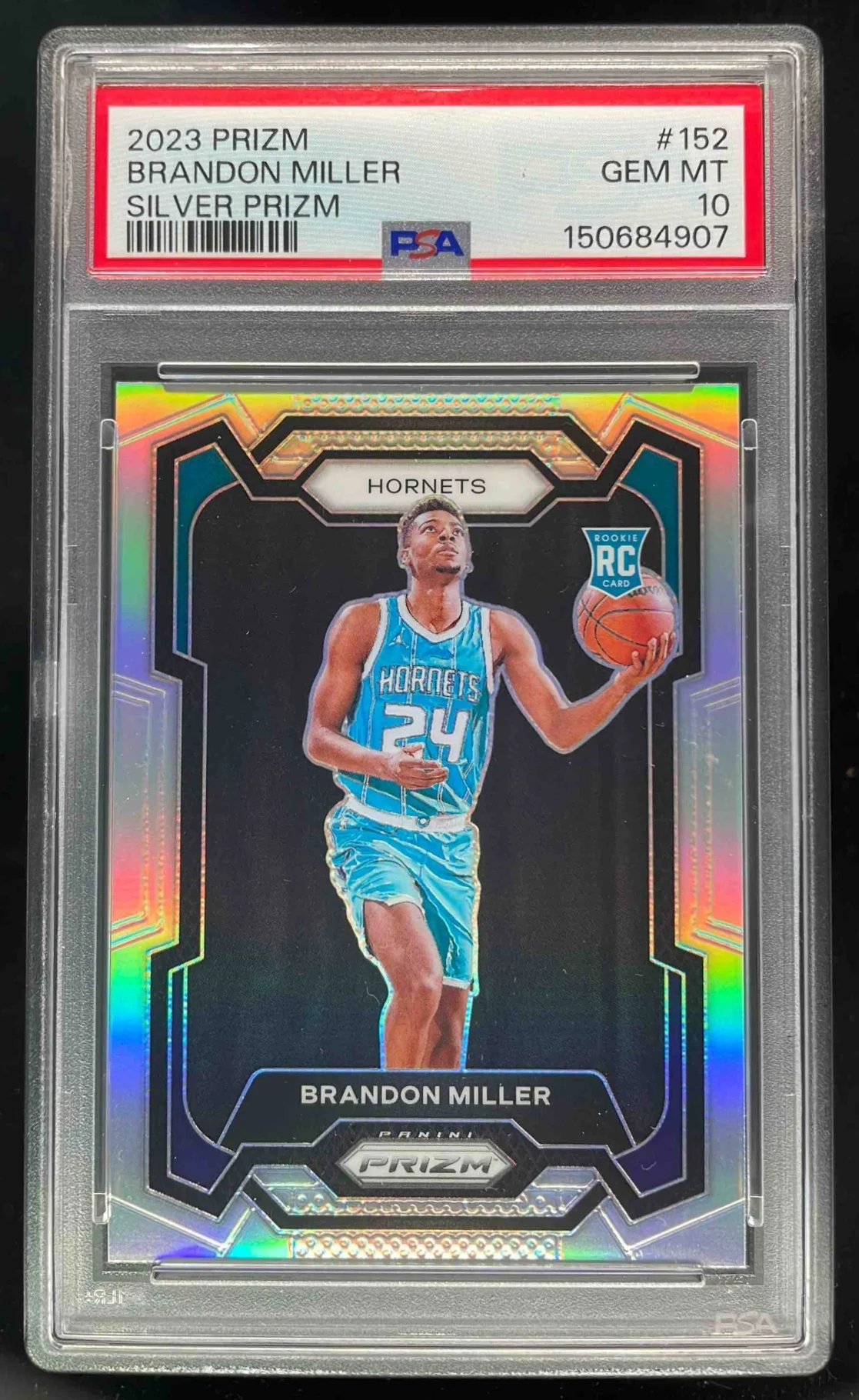 2023-24 Panini Prizm Prizms Silver #152 Brandon Miller RC PSA 10