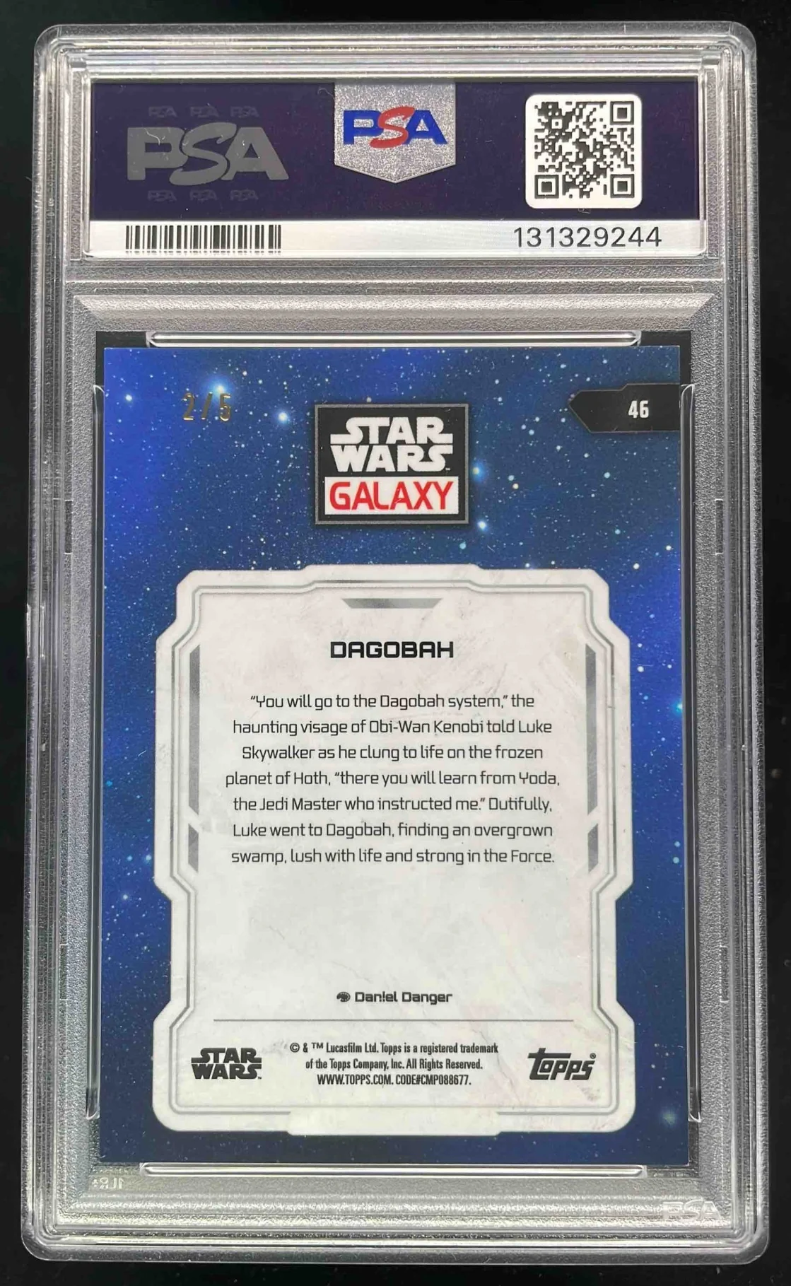 2024 Topps Chrome Star Wars Galaxy Red Refractor #46 Dagobah /5 PSA 9 - Image 2