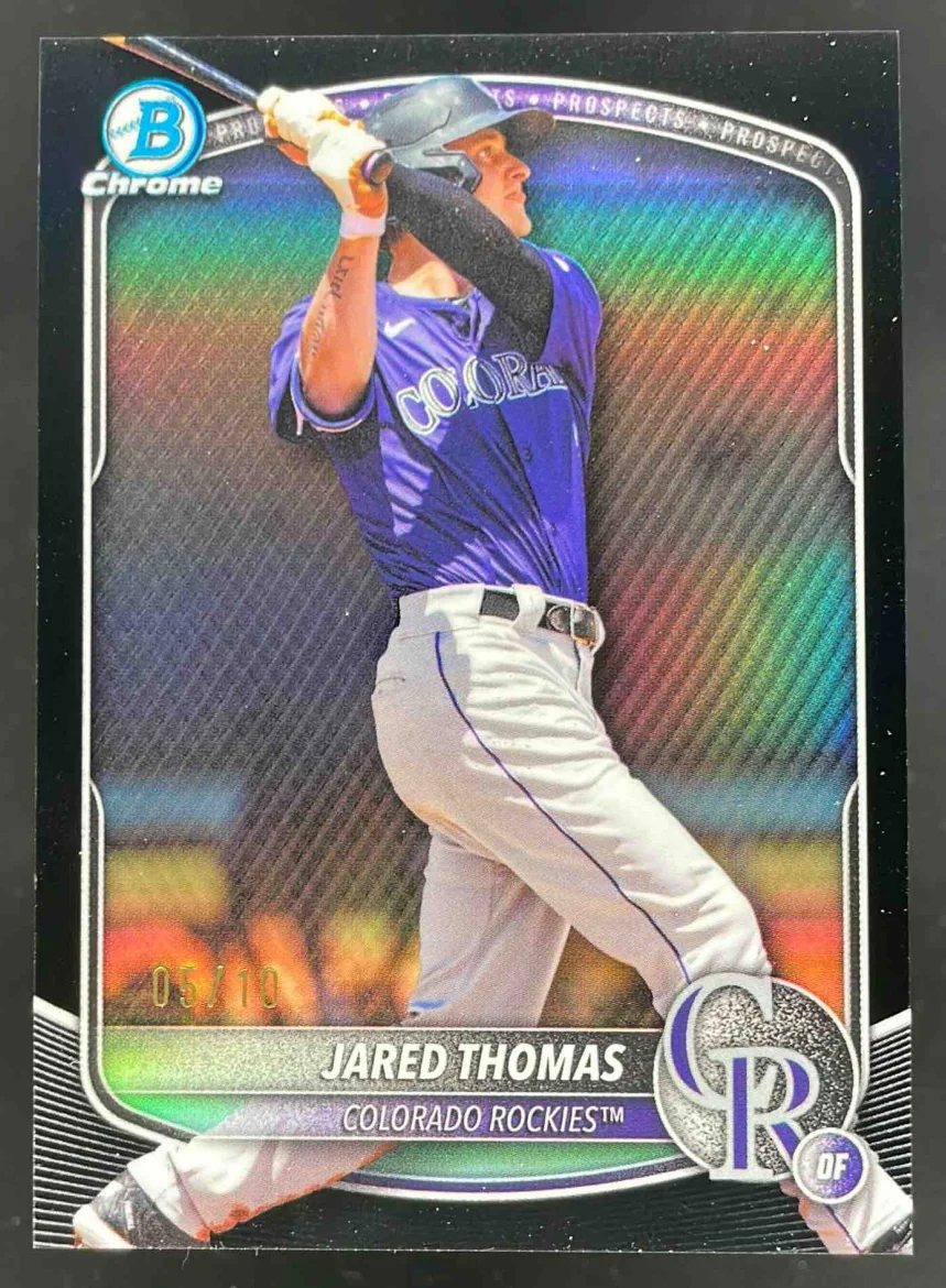 2025 Bowman Draft Chrome Black Refractor #BDC-147 Jared Thomas /10