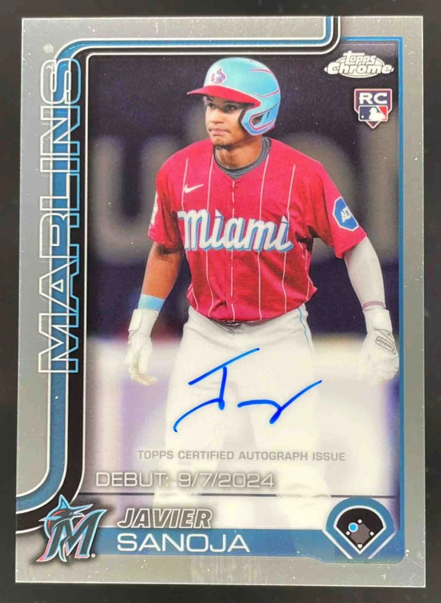 2025 Topps Chrome Update Rookie Debut Autograph #CRDA-JS Javier Sanoja RC Auto