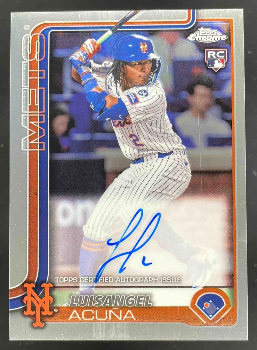2025 Topps Chrome Rookie Autographs #RA-LA Luisangel Acuna RC Auto