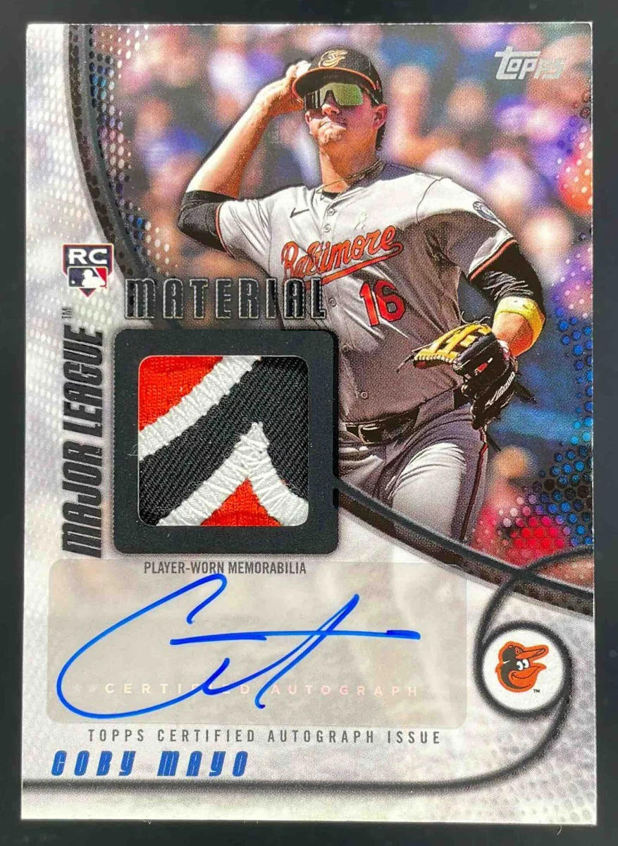 2025 Topps Major League Material Series Two Black #MLMA2-CM Coby Mayo RC /10