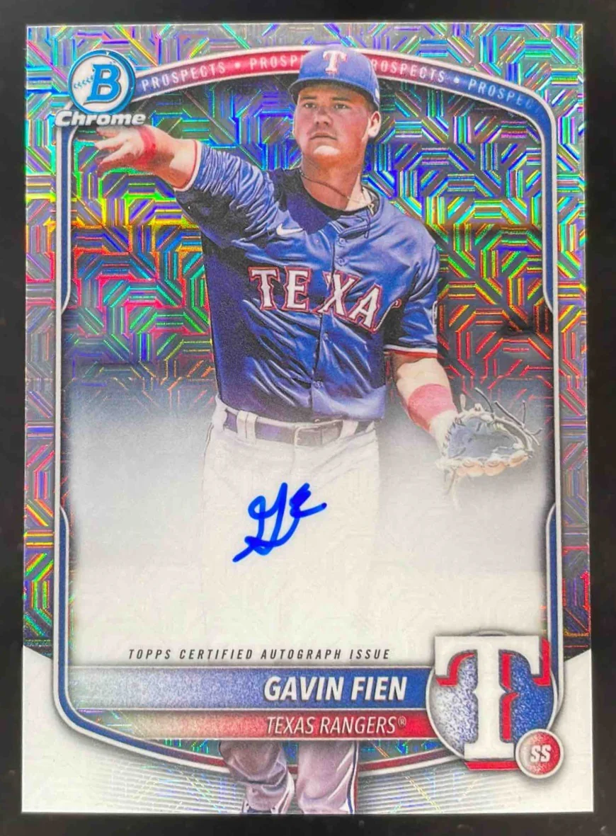 2025 Bowman Draft Chrome Prospect Mojo Refractor #BMA-GF Gavin Fien RC Auto