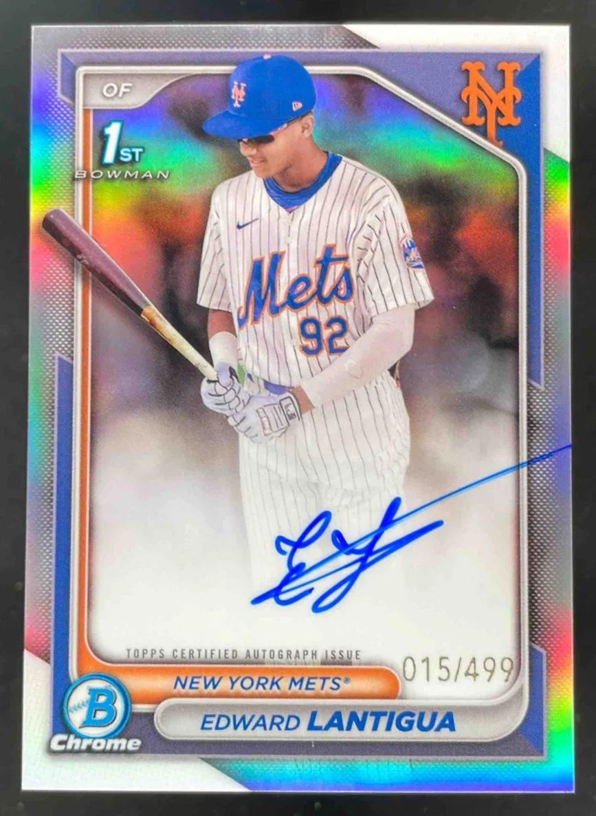 2024 Bowman Chrome Autographs Refractor #CPA-EL Edward Lantigua RC Auto /499