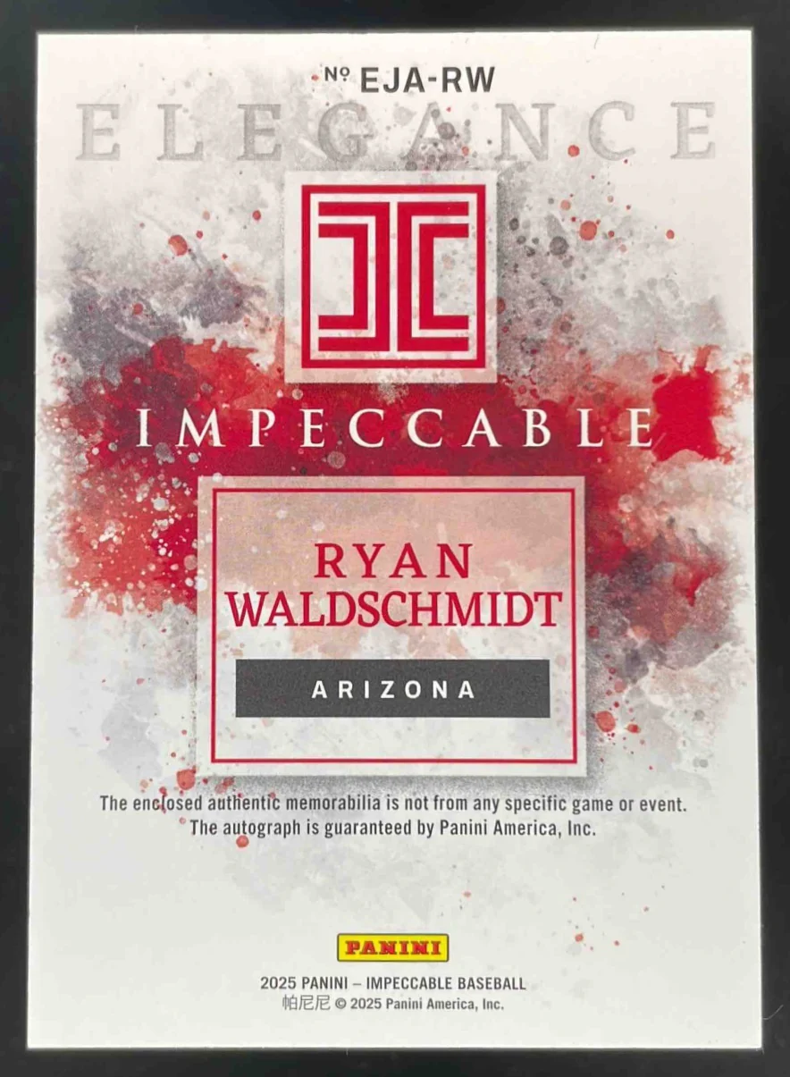 2025 Impeccable Elegance Jersey Autographs #EJA-RW Ryan Waldschmidt Auto /99 - Image 2
