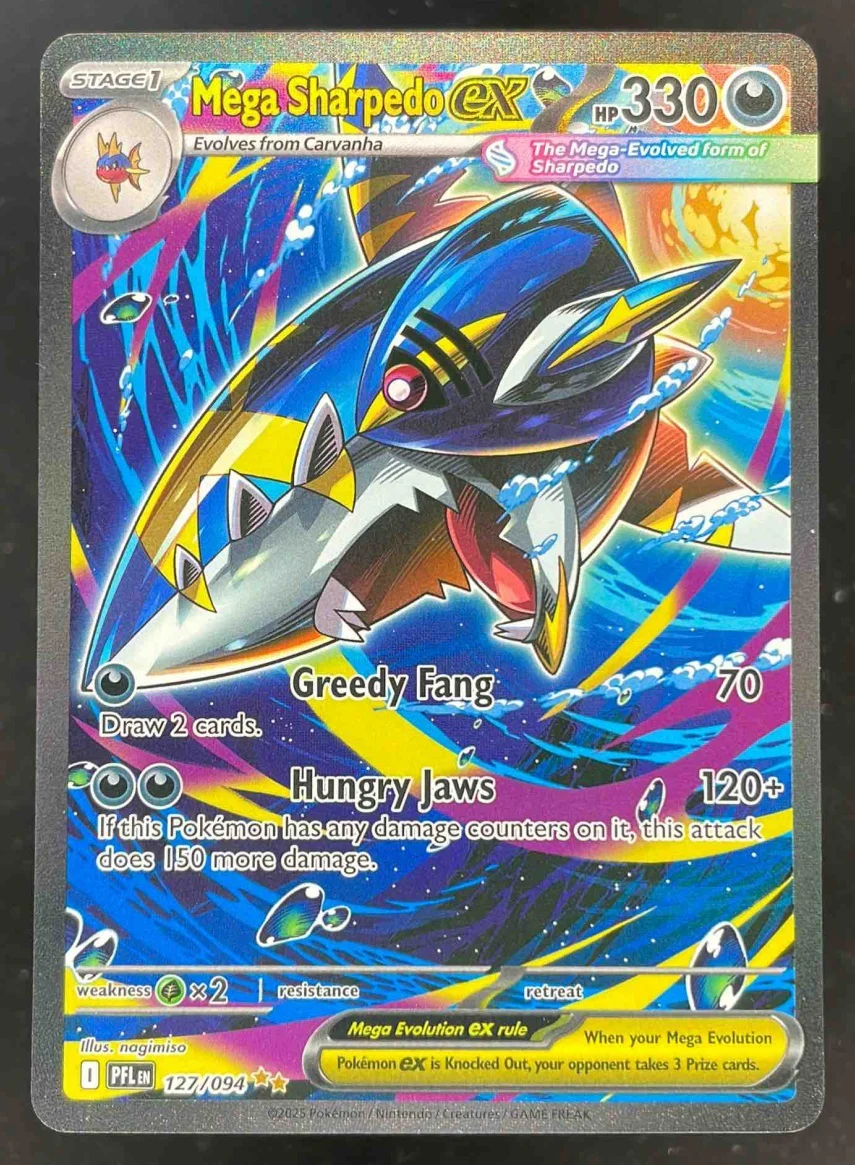 2025 Pokemon Phantasmal Flames #127/094 Mega Sharpedo ex Special Rare