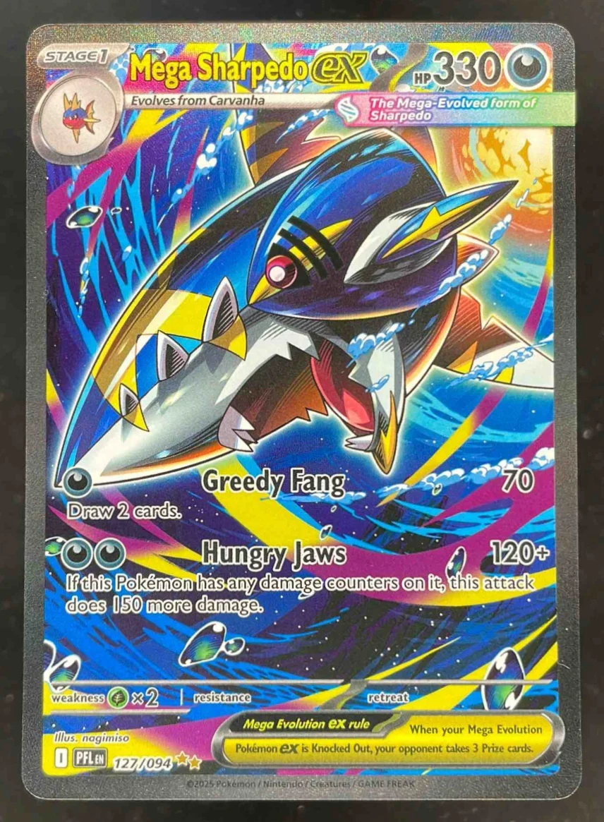 2025 Pokemon Phantasmal Flames #127/094 Mega Sharpedo ex Special Rare