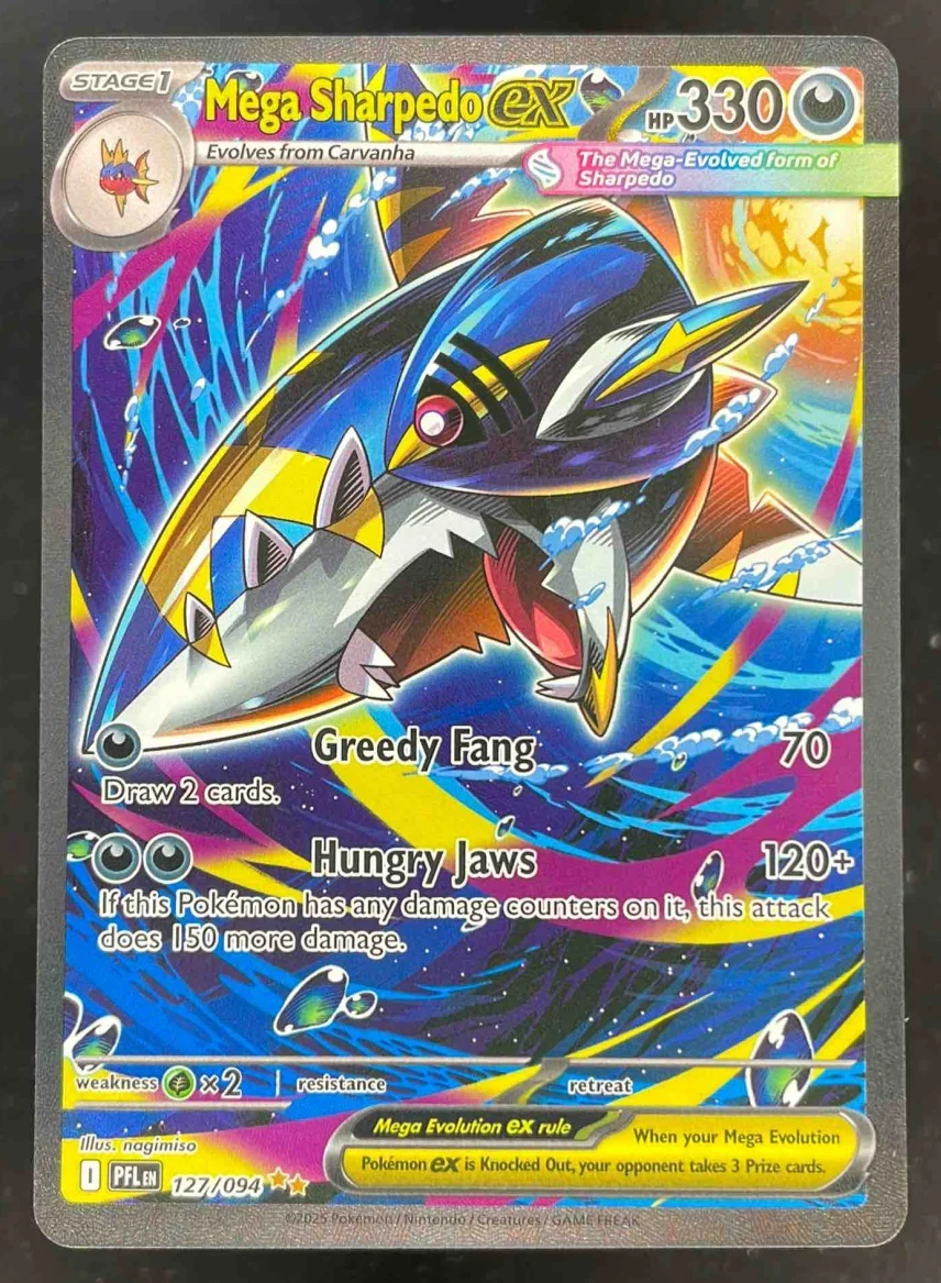 2025 Pokemon Phantasmal Flames #127/094 Mega Sharpedo ex Special Rare