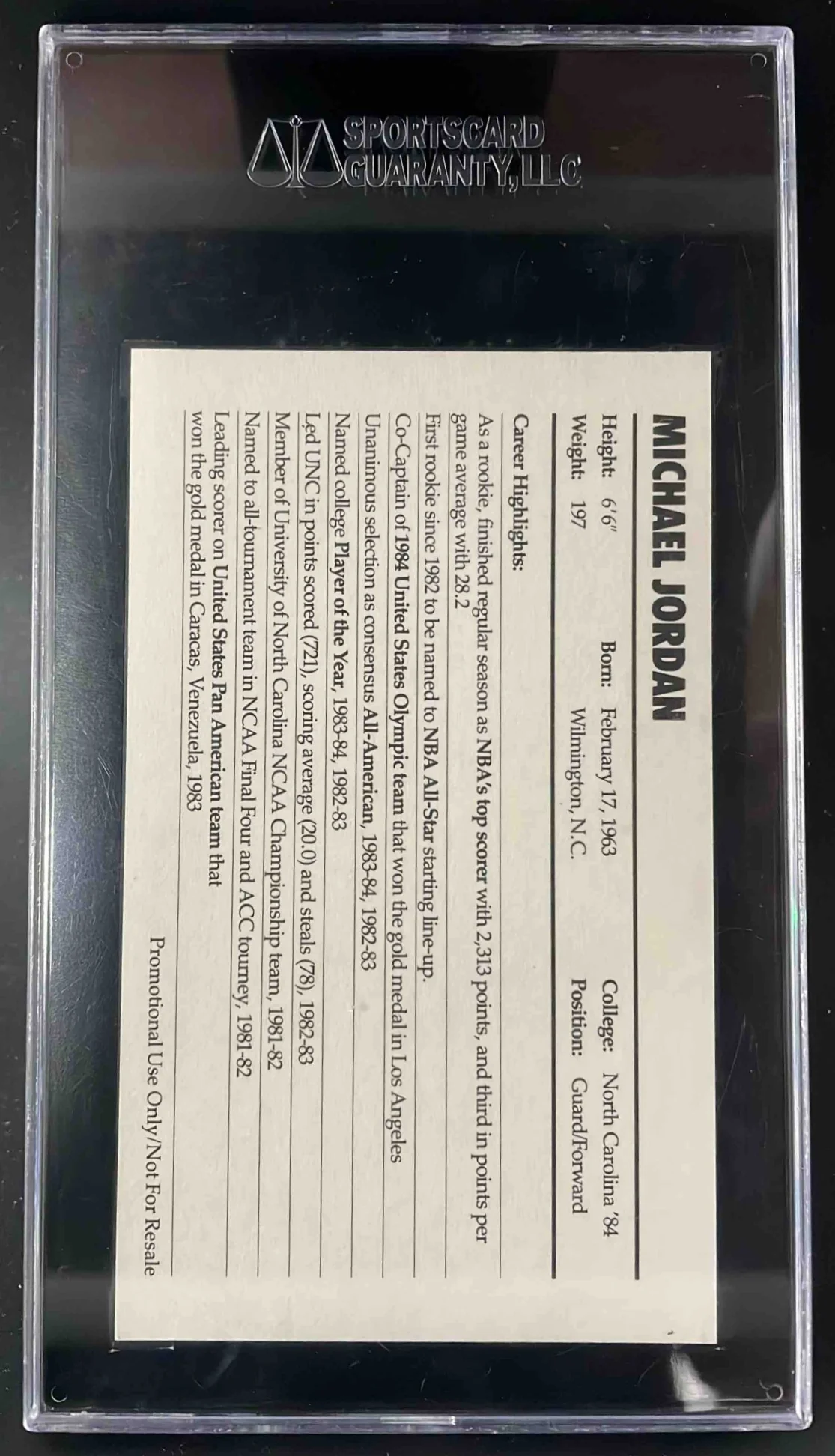 1985 Nike Promo Michael Jordan SGC 10 - Image 2