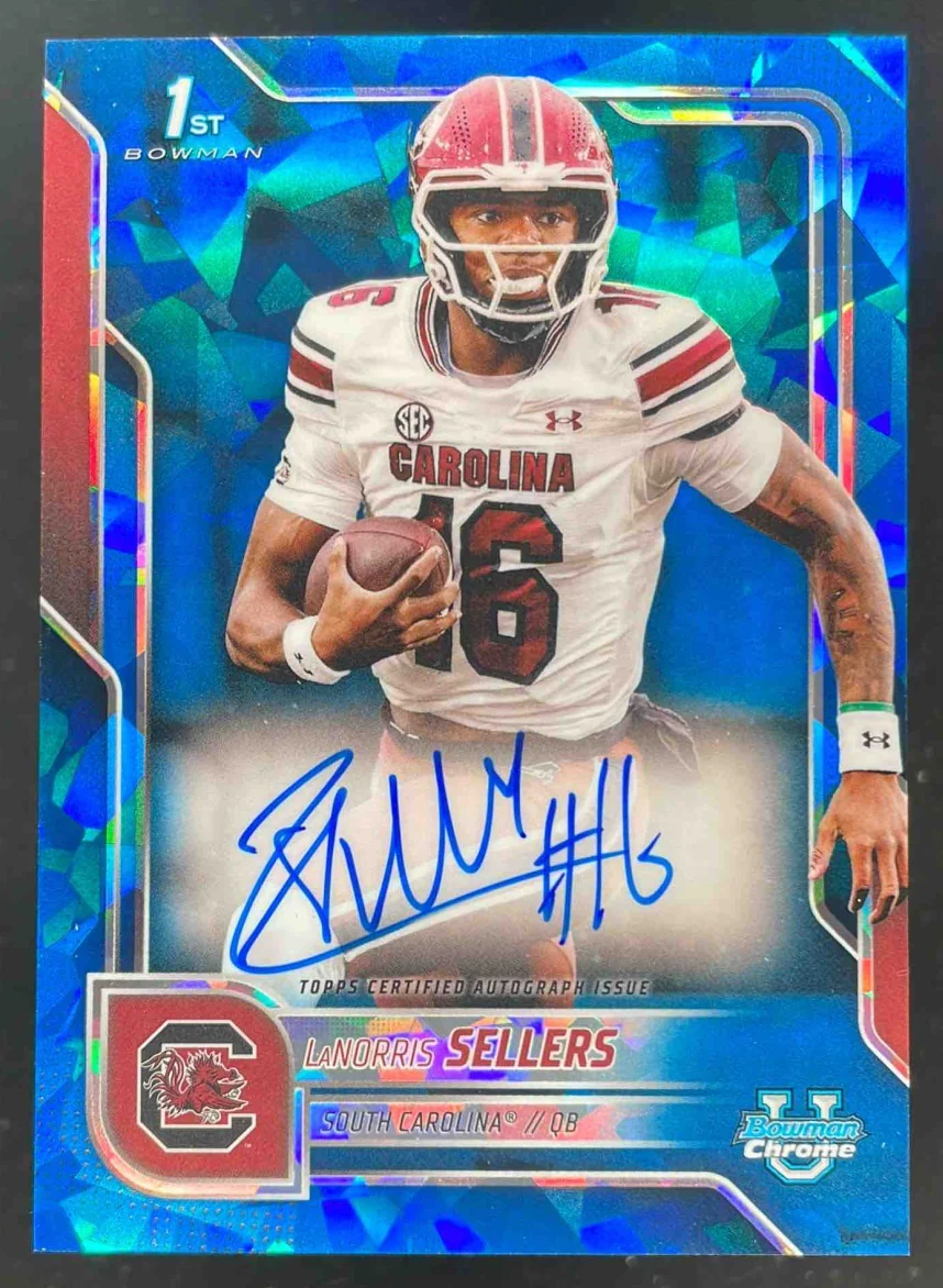 2025 Bowman Chrome University Sapphire Autograph #BCA-LNS LaNorris Sellers Auto